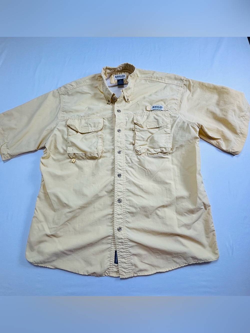 Magellan Outdoors Men’s Long Sleeve Fishing Shirt - Light Yellow